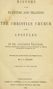 Cover of Geschichte der Pflanzung und Leitung der christlichen Kirche durch die Apostel by August Neander