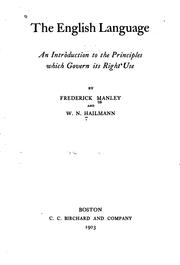 Cover of The English language by Frederick Manley