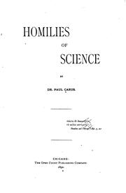 Front cover of Homilies of science by Paul Carus