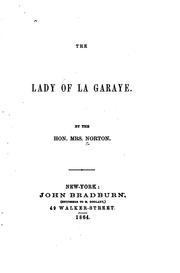 Cover of The lady of La Garaye by Caroline Sheridan Norton
