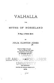 Front cover of Valhalla: the myths of Norseland by Julia Clinton Jones