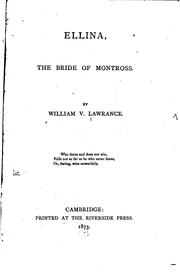 Cover of Ellina, the bride of Montross by William V. Lawrance