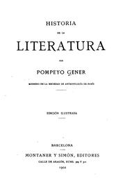 Front cover of Historia de la literatura by Gener, Pompeyo