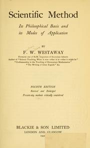 Cover of Scientific method by F. W. Westaway