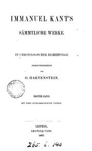 Front cover of Immanuel Kant's sämmtliche Werke by Immanuel Kant