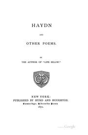 Front cover of Haydn And Other Poems by George Lansing Raymond
