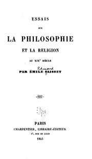 Cover of Essais sur la philosophie et la religion au XIXe siècle by Émile Edmond Saisset