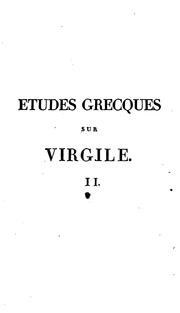 Front cover of Études grecques sur Virgile, ou, Recueil de tous les passages des poètes grecs imités dans les Bucoliques, les Géorgiques et l'Énéide by Frederic Gustave Eichhoff