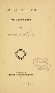 Front cover of The other side by Virginia Frazer Boyle