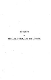 Cover of Recollections of the last days of Shelley and Byron by Edward John Trelawny