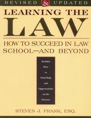 Cover of Learning the law by Steven J. Frank