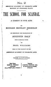 Cover of The school for scandal, 1780 by Richard Brinsley Sheridan