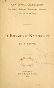 Front cover of A rhyme of Nantucket by William D. Woodward