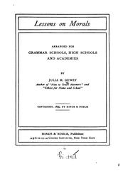 Cover of Lessons on morals by Julia M. Dewey