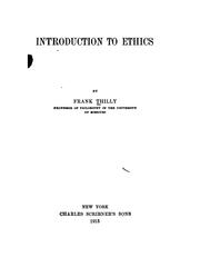 Cover of Introduction to ethics by Frank Thilly