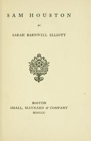 Front cover of Sam Houston by Sarah Barnwell Elliott