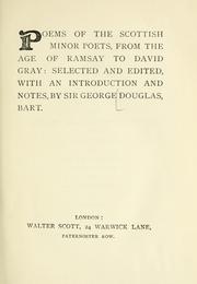 Cover of Poems of the Scottish minor poets by Sir George Brisbane Douglas
