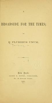 Cover of A broadside for the times by Paulding.