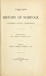 Front cover of History of Norfolk, Litchfield County, Connecticut by Theron Wilmot Crissey