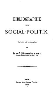 Front cover of Bibliographie der Social-Politik by Josef Stammhammer