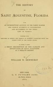 Front cover of The history of Saint Augustine, Florida by William W. Dewhurst