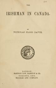 Cover of The Irishman in Canada by Davin, Nicholas Flood