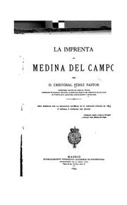 Cover of La imprenta en Medina del Campo by Cristóbal Perez Pastor