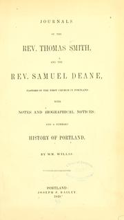Front cover of Journals of the Rev. Thomas Smith, and the Rev. Samuel Deane by Thomas Smith