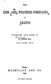Front cover of The skies and Weather-forecasts of Aratus by Aratus Solensis