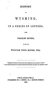 Front cover of History of Wyoming by Miner, Charles