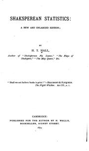 Cover of Shaksperean statistics by H. T. Hall