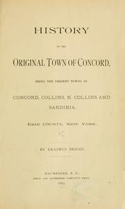 Front cover of History of the original town of Concord by Erasmus Briggs