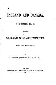 Front cover of England and Canada by Fleming, Sandford Sir