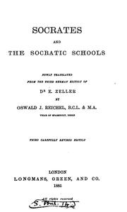 Front cover of Socrates and the Socratic schools by Eduard Zeller