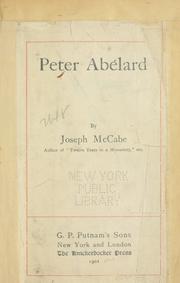 Cover of Peter Abélard by Joseph McCabe