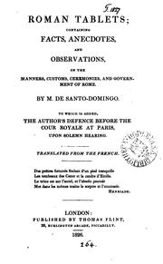 Cover of Roman tablets by Santo-Domingo, Joseph Hippolyte de comte