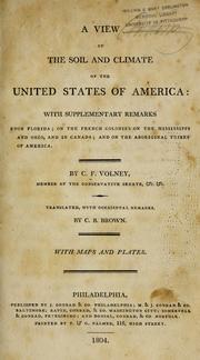 Cover of A view of the soil and climate of the United States of America by Constantin-François Volney