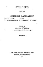 Cover of Studies from the chemical laboratory of the Sheffield scientific school by Horace L. Wells