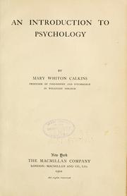 Cover of An introduction to psychology by Mary Whiton Calkins
