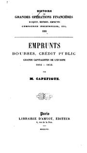 Cover of Histoire des grandes opérations financières by Jean Baptiste Honoré Raymond Capefigue