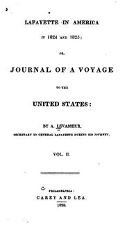 Front cover of Lafayette en Amérique, en 1824 et 1825 by Auguste Levasseur