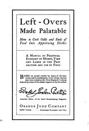 Cover of Left-overs made palatable by Isabel Gordon Curtis