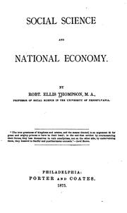 Cover of Social science and national economy by Robert Ellis Thompson