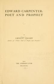Cover of Edward Carpenter by Ernest Howard Crosby