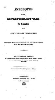 Front cover of Anecdotes of the revolutionary war in America by Garden, Alexander