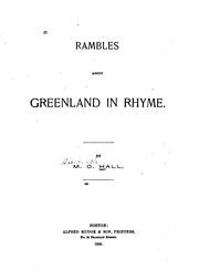 Front cover of Rambles about Greenland in rhyme by M. O. Hall