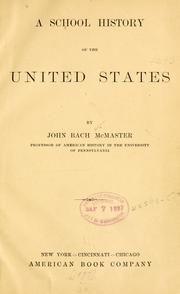 Front cover of A school history of the United States by John Bach McMaster
