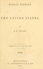 Front cover of School history of the United States by A. B. Berard