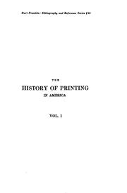 Front cover of The history of printing in America by Isaiah Thomas