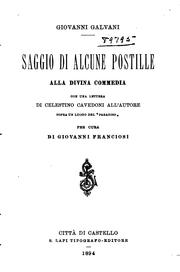 Front cover of Osservazioni sopra la fisica del poema di Dante by G. Bottagisio